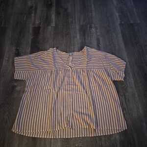 Madewell Striped Button-Down Top in White and Red